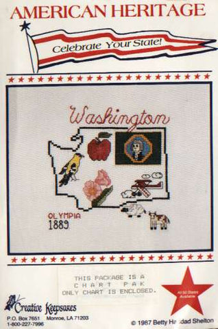 American Heritage celebrate your state WASHINGTON cross stitch chart