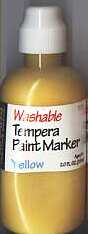 Washable Tempera paint - Yellow.  Tempera Paint Markers.  2 fl. oz.  These are washable (soap and water cleanup), easy to use (just squeeze and paint).  A great set for the crafter, schooler or teacher!