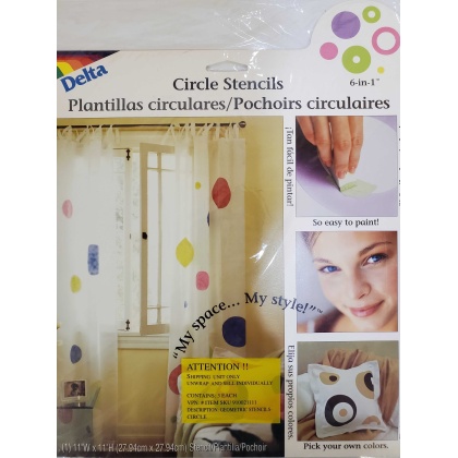 Contemporary Nested Geometric Stencils 11X11 6-Nested/Pkg Geo Circle Stencils