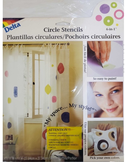 Contemporary Nested Geometric Stencils 11X11 6-Nested/Pkg Geo Circle Stencils