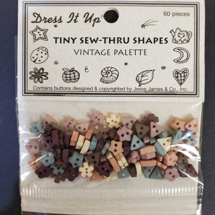 Dress It Up Buttons Tiny Sew-Thru Shapes - Vintage Palette