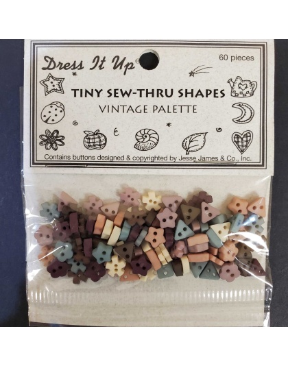 Dress It Up Buttons Tiny Sew-Thru Shapes - Vintage Palette