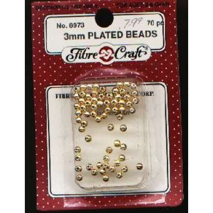 Fibrecrafts 3mm plated beads 70 pc