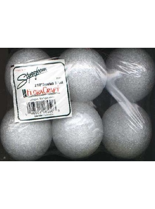 Floracraft styrofoam 2 1.2 inch snowball 6 pack