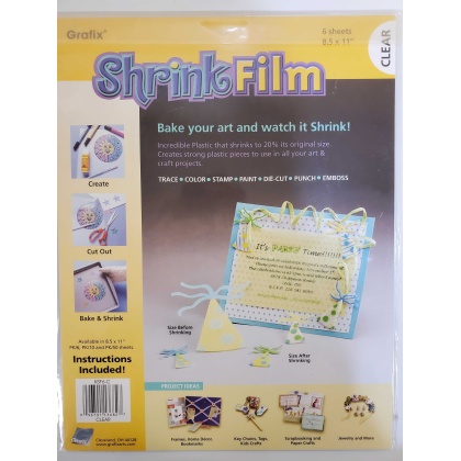 Shrink Film 8-1/2X11 Sheets 6/Pkg Clear