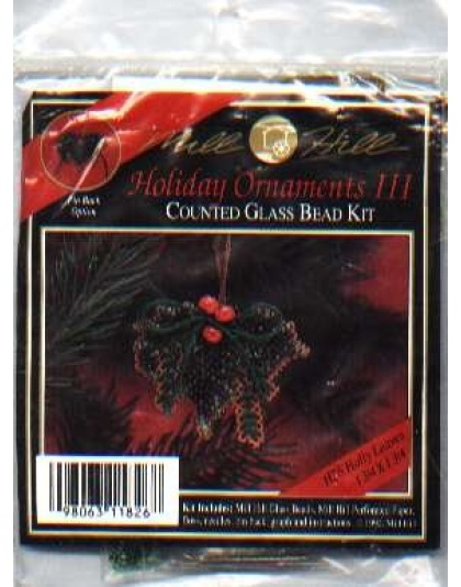 Mill Hill Holiday ornaments II counted glass bead kit Holly Leaves