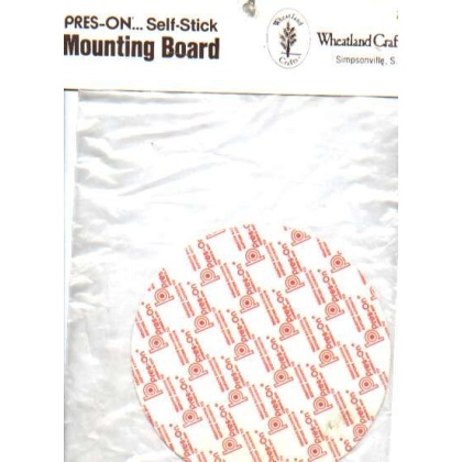 Mounting board, approx 6 1/4 inch circle, Pres-on self-stick