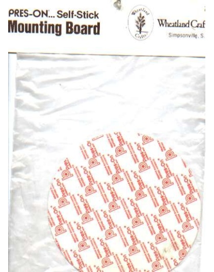 Mounting board, approx 6 1/4 inch circle, Pres-on self-stick