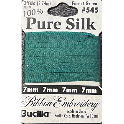 Pure Silk Ribbon Embroidery Forest Green (3yd)