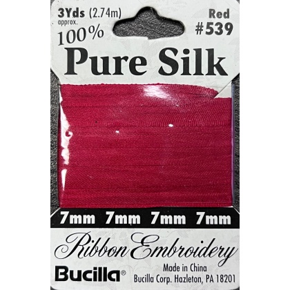 Pure Silk Ribbon Embroidery Red (3yd)