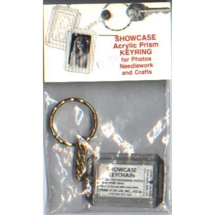 Showcase acrylic prism Keyring for photos, needlework, crafts 2 1/4