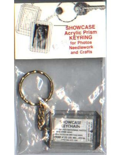 Showcase acrylic prism Keyring for photos, needlework, crafts 2 1/4