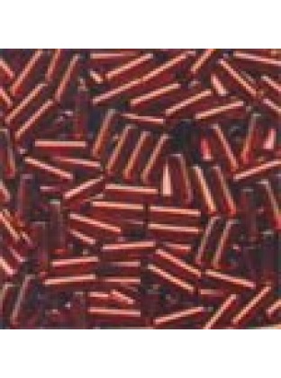 Small Bugle Beads Red Velvet #72052 Inside Color 11/0 ( 6 mm Long )