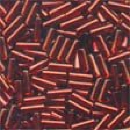 Small Bugle Beads Red Velvet #72052 Inside Color 11/0 ( 6 mm Long )