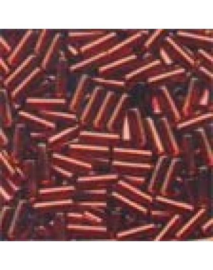 Small Bugle Beads Red Velvet #72052 Inside Color 11/0 ( 6 mm Long )