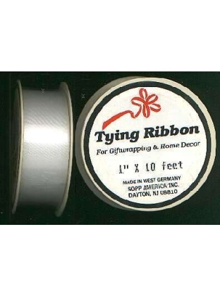 Tying ribbon 1 in. x 10 ft WHITE