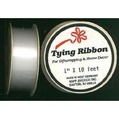 Tying ribbon 1 in. x 10 ft WHITE