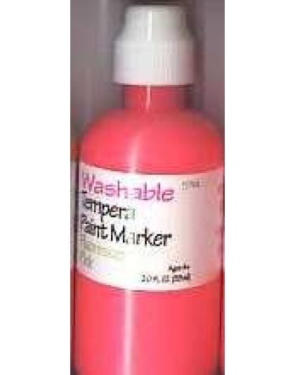 Washable Tempera paint - Pink. Tempera Paint Markers. 2 fl. oz. These are washable (soap and water cleanup), easy to use (just squeeze and paint). A great set for the crafter, schooler or teacher!