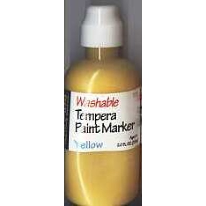 Washable Tempera paint - Yellow. Tempera Paint Markers. 2 fl. oz. These are washable (soap and water cleanup), easy to use (just squeeze and paint). A great set for the crafter, schooler or teacher!