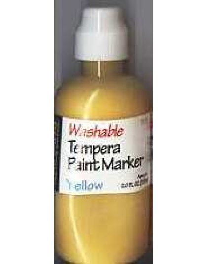 Washable Tempera paint - Yellow. Tempera Paint Markers. 2 fl. oz. These are washable (soap and water cleanup), easy to use (just squeeze and paint). A great set for the crafter, schooler or teacher!