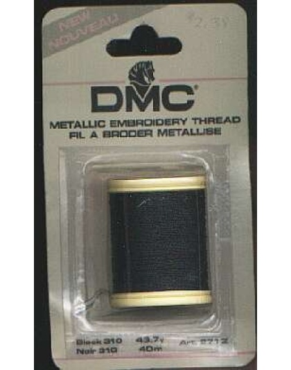 DMC metallic embroidery thread black No. 310