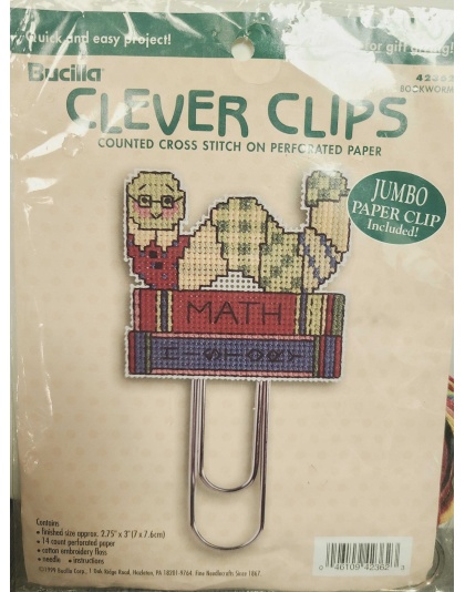 Bucilla Clever Clips Counted CrossStitch Bookworm