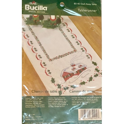 Bucilla Special Edition Dash Away Santa Tablerunner