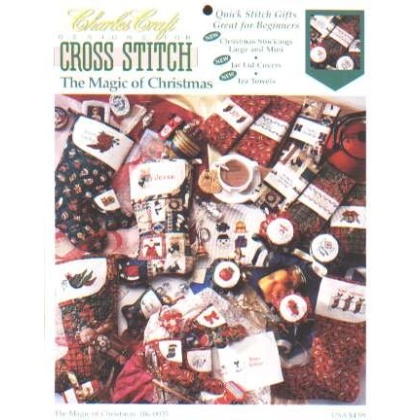 CrossStitch The Magic of Christmas, stockings, jar lid covers, towels bk0035