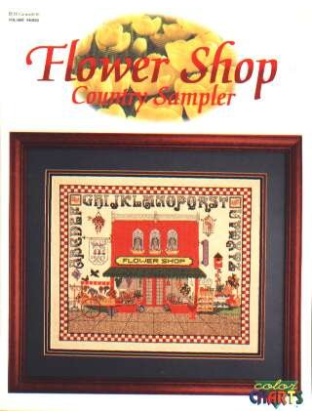 Flower shop country CrossStitch sampler, 40602