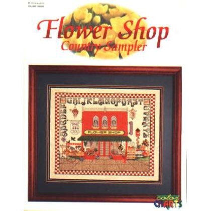 Flower shop country CrossStitch sampler, 40602