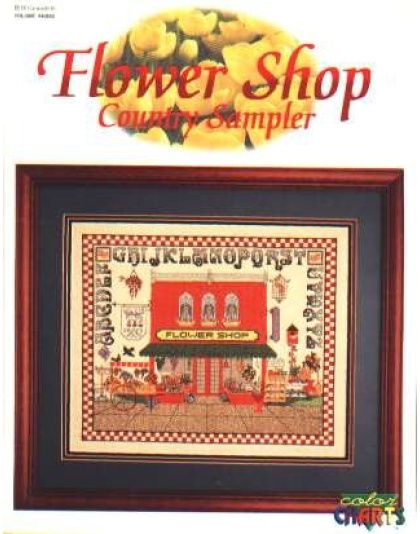 Flower shop country CrossStitch sampler, 40602