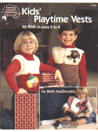 Kids playtime vests to knit sizes 2 to 8 book, 1104