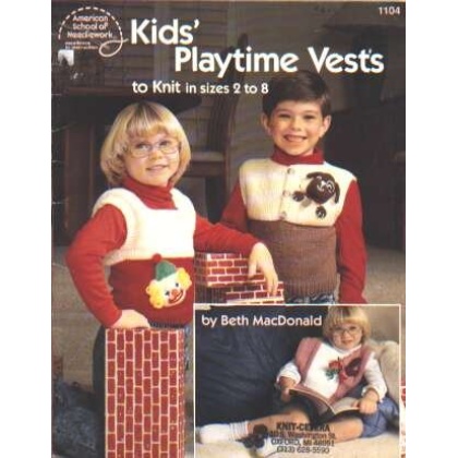 Kids playtime vests to knit sizes 2 to 8 book, 1104