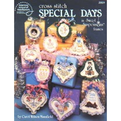 Special Days in sweet suspensions frames CrossStitch book, 17 pages!, 3501