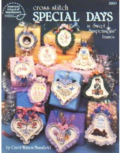 Special Days in sweet suspensions frames CrossStitch book, 17 pages!, 3501