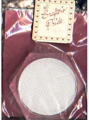 Stitch a coaster, white acrylic coaster with 3 inch pre-cut 14ct vinyl weave to cross steach.
