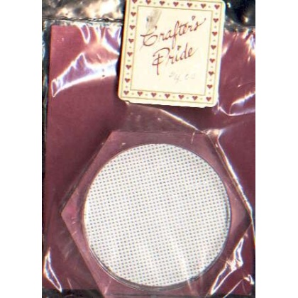 Stitch a coaster, white acrylic coaster with 3 inch pre-cut 14ct vinyl weave to cross steach.
