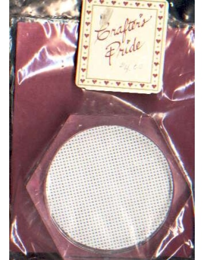 Stitch a coaster, white acrylic coaster with 3 inch pre-cut 14ct vinyl weave to cross steach.