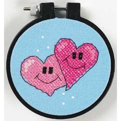 A Pair of Hearts Stamped CrossStitch kit