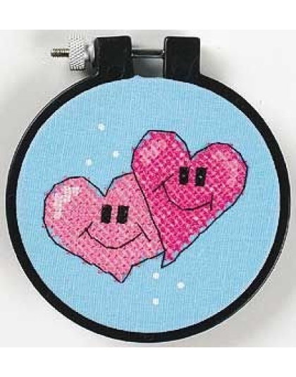 A Pair of Hearts Stamped CrossStitch kit