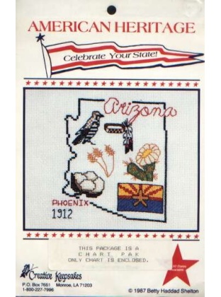 American Heritage celebrate your state ARIZONA CrossStitch chart LAST ONE