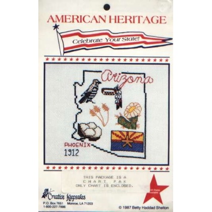 American Heritage celebrate your state ARIZONA CrossStitch chart LAST ONE