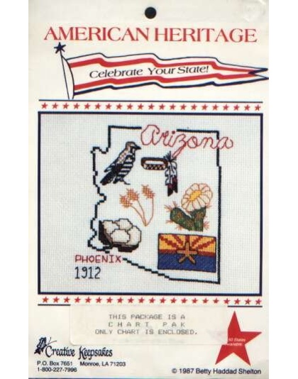 American Heritage celebrate your state ARIZONA CrossStitch chart LAST ONE