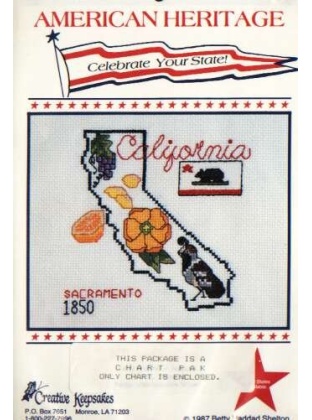 American Heritage celebrate your state CALIFORNIA CrossStitch chart