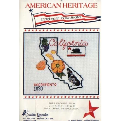 American Heritage celebrate your state CALIFORNIA CrossStitch chart