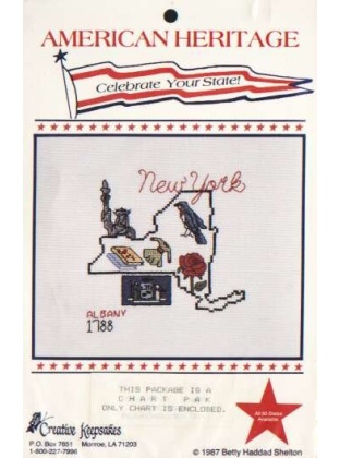 American Heritage celebrate your state NEW YORK CrossStitch chart LAST ONE