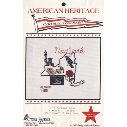 American Heritage celebrate your state NEW YORK CrossStitch chart LAST ONE