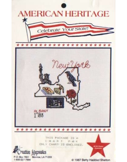 American Heritage celebrate your state NEW YORK CrossStitch chart LAST ONE