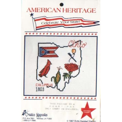 American Heritage celebrate your state OHIO CrossStitch chart