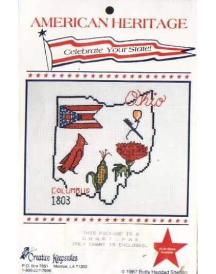 American Heritage celebrate your state OHIO CrossStitch chart